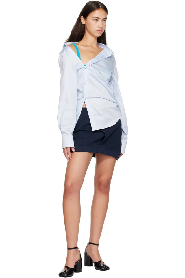 HODAKOVA Navy USD Miniskirt, photo 4 of 4 from SSENSE