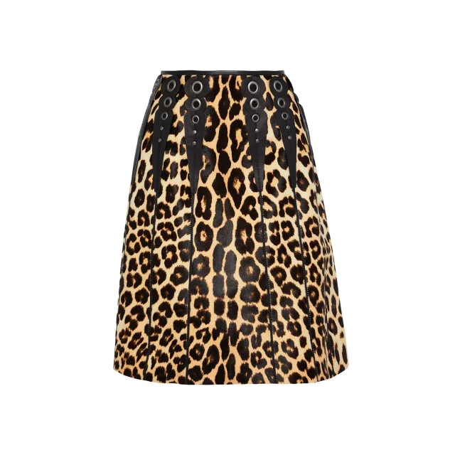 Bottega Veneta Leopard Print Calf Hair Skirt, photo 2 of 8 from Balardi