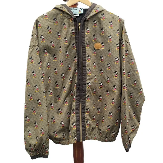 Gucci Jacket Mickey Mouse S Brown in Brown Nylon from The Reluxe