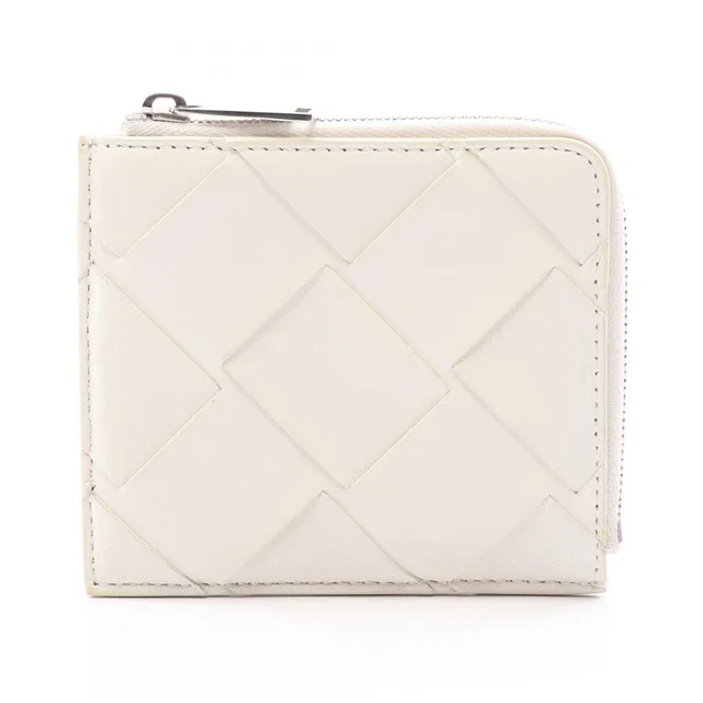 Bottega Veneta Coin Case Maxi Intrecciato White Leather in White Woven leather from The Reluxe