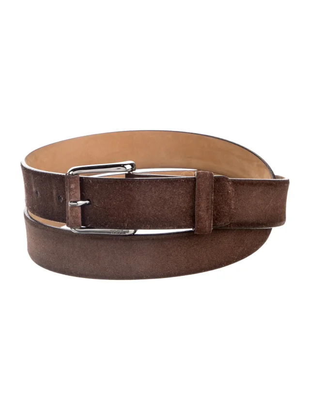 Tod's Suede Belt in red|brown Suede from The RealReal