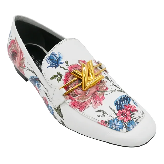 Floral Leather LV Twist Loafers in Leather from Clotheshorse Anonymous