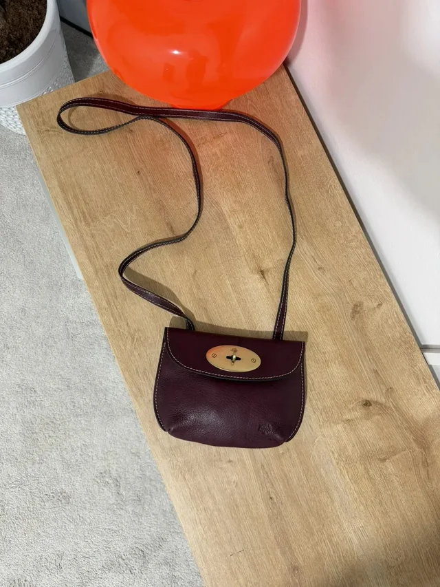 Mulberry Burgundy Small Crossbody Strap Bag Turn Lock in Brown in brown|red from Grailed