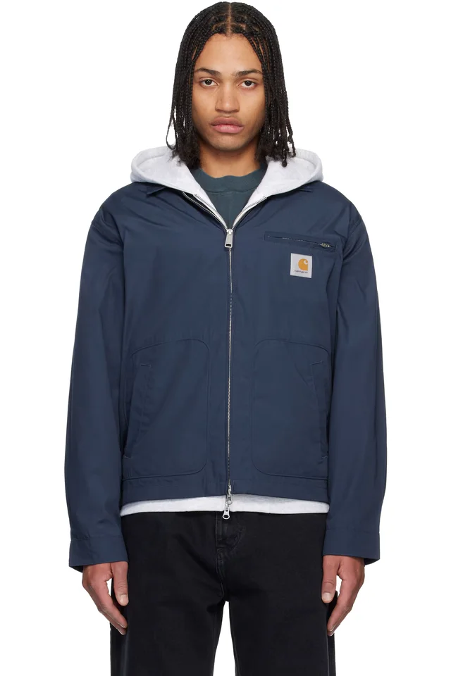 Carhartt Work In Progress Navy Postal Jacket, image 1 of 1 from SSENSE