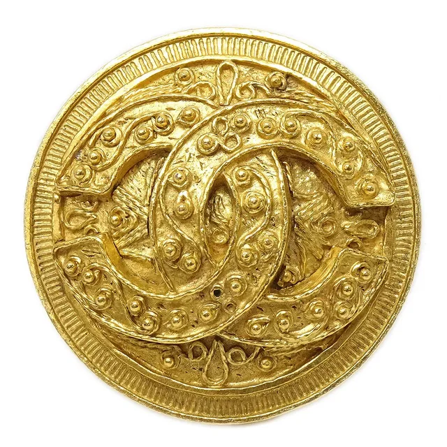 Chanel 1994 Filigree Brooch Pin Gold in Gold from AMORE Vintage Tokyo