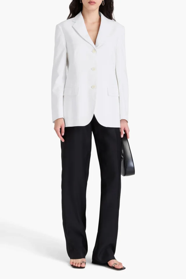 Proenza Schouler Tailored Woven Blazer in White, photo 2 of 4 from THE OUTNET
