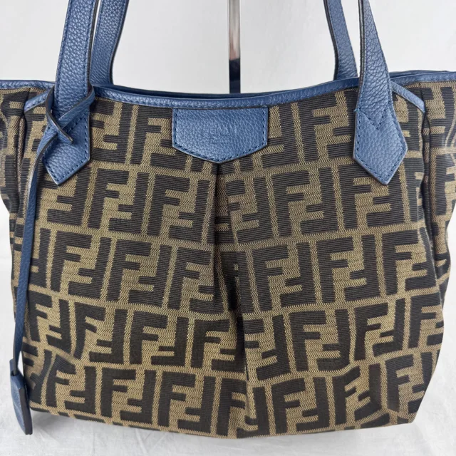 Fendi Small Zucca Shopping Tote Bag in Calfskin leather, Metal, zucca canvas from Reowned, photo 4 of 11