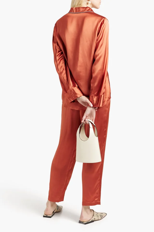 Fabiana Filippi Pleated Charmeuse Tapered Pants in Copper, photo 3 of 3 from THE OUTNET
