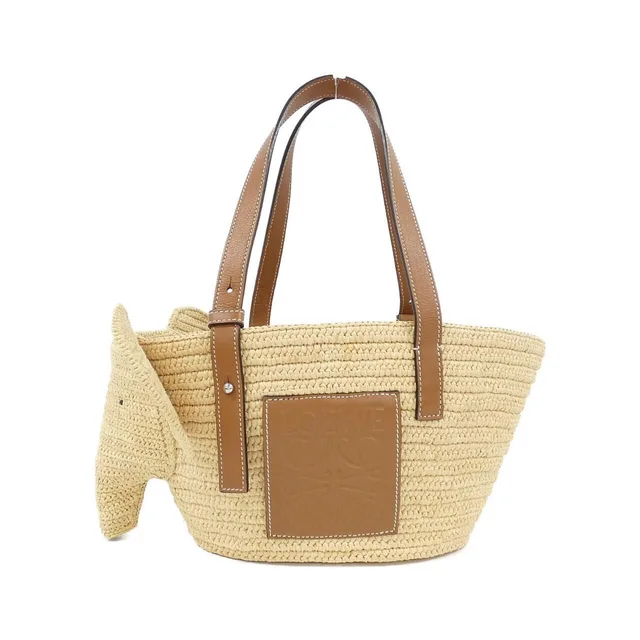 Loewe Animales Elephant Basket Small Bag in Raffia from The Reluxe