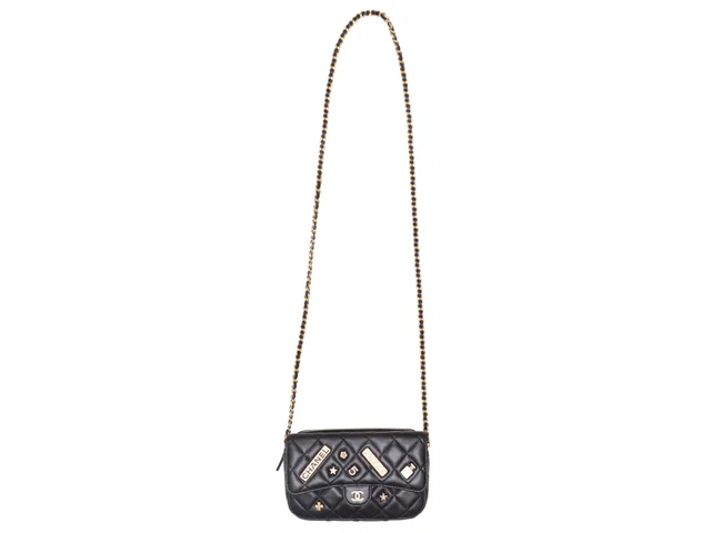 Black Chanel Rue Cambon Lucky Charms Flap Bag in Black Lambskin from Designer Revival