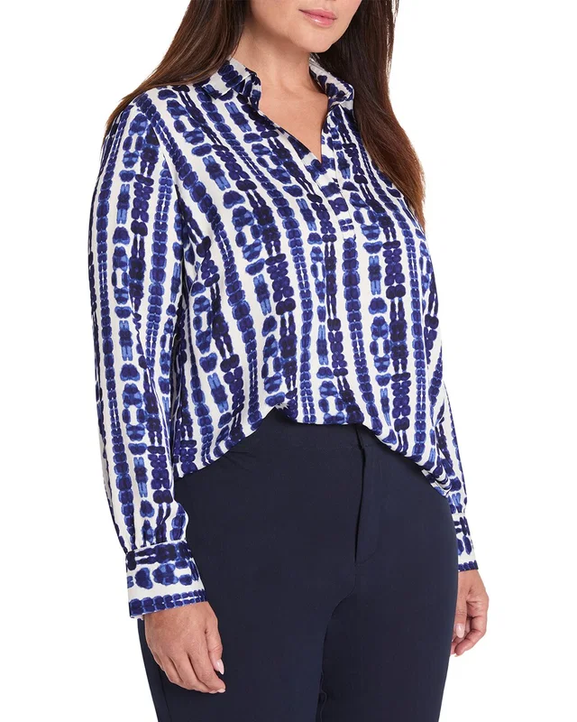 NIC+ZOE Plus Shibori Stripe Top, image 1 of 1 from Gilt