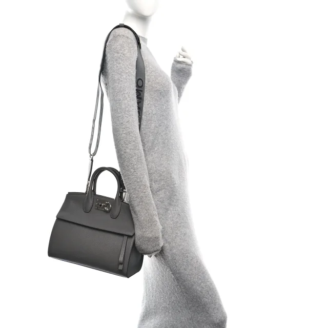 Ferragamo Medium Studio Soft Bag Grey in Grey Calfskin from FASHIONPHILE, photo 2 of 10
