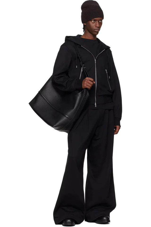 Dries Van Noten Black Loose Zipped Hoodie, photo 4 of 4 from SSENSE