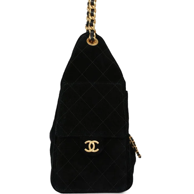Chanel Small 25 Hobo Bag Black Suede Antique Gold Hardware in Black Suede from Madison Avenue Couture, photo 2 of 2