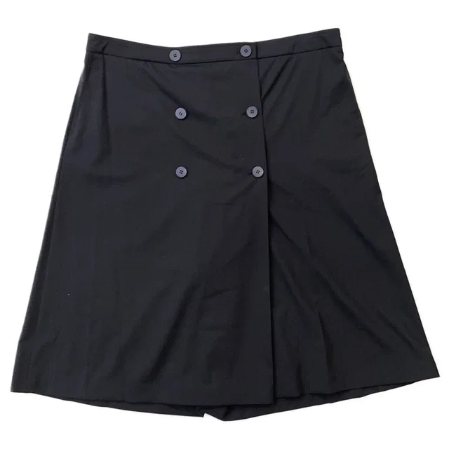 Hermès Pants Double Button Wide Shorts Wool 44 Black in Black Wool from The Reluxe
