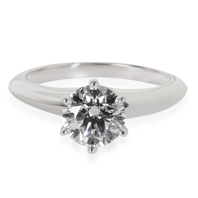 Tiffany & Co. 0.88 Ct Round Brilliant Diamond Engagement Ring 950 from HEWI