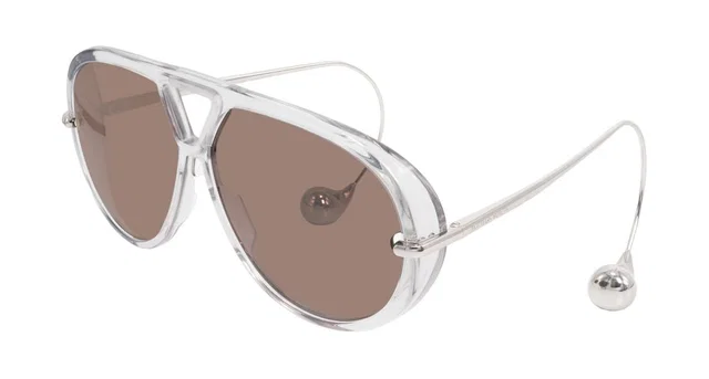 Bottega Veneta Bv1273s Pilot-Frame Acetate Sunglasses — Grey in Grey from HEWI
