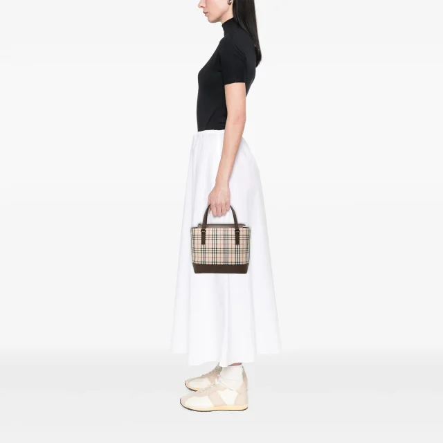 Beige Burberry House Check Canvas Handbag in Beige Canvas from Designer Revival, photo 6 of 6