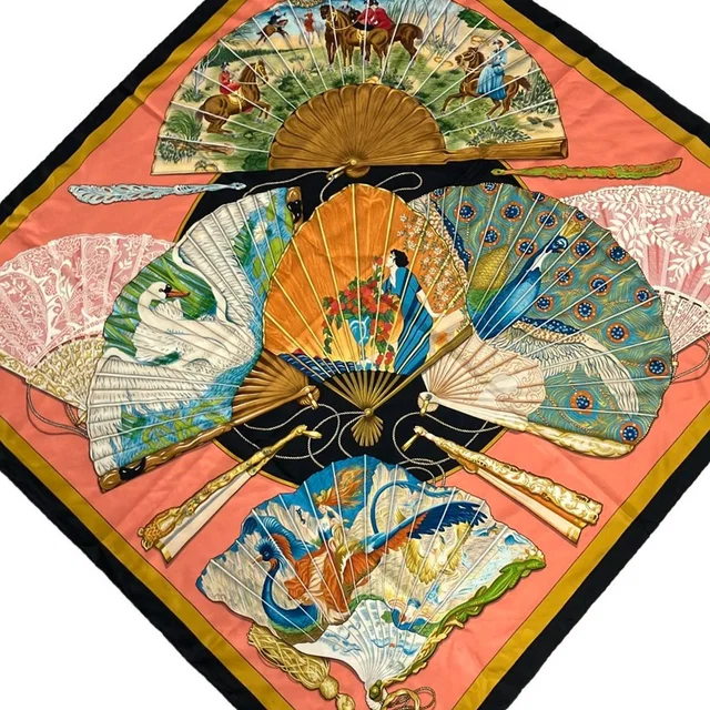 Hermès Scarf Carre 90 Pink Black Multi Bri SE de Charme in Black from The Reluxe