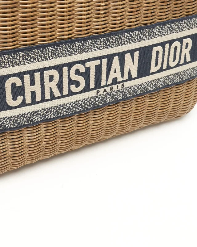 Dior Large Oblique Jacquard Wicker Basket Bag in Raffia from A Retro Tale, photo 6 of 12