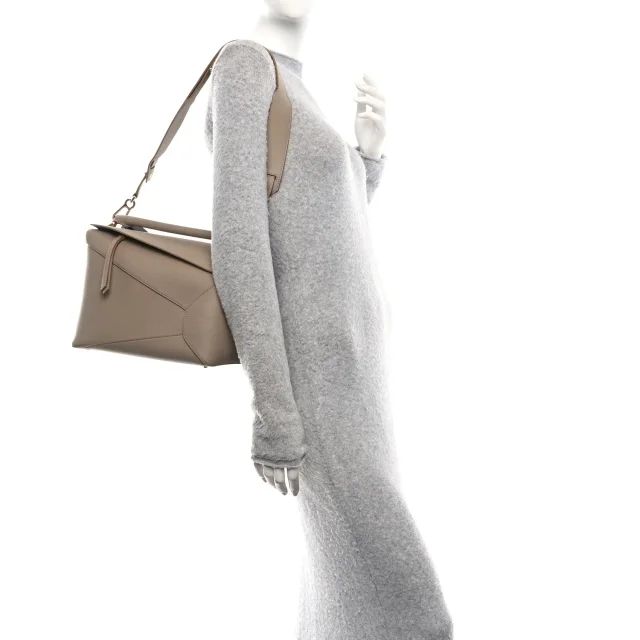Loewe Large Puzzle Edge Bag Sand in Calfskin from FASHIONPHILE, photo 2 of 10