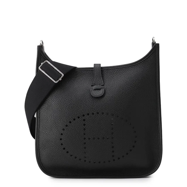 Hermès Evelyne 3 Black Taurillon Clemence Size PM in Black Clemence leather from GALLERY RARE