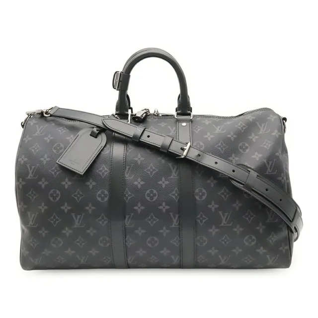 Louis Vuitton Monogram Eclipse Keepall Bandoulière 45 Boston Bag Travel Shoulder M40569 in black from Grailed, photo 1 of 1