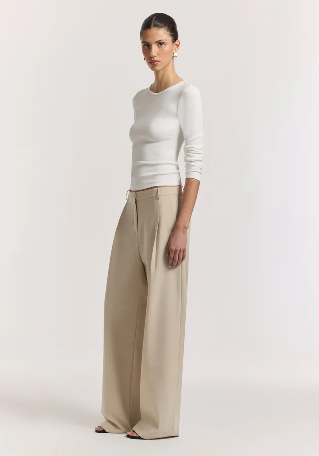 VIKTORIA & WOODS Woods Rib Longsleeve Tee in White from Viktoria & Woods, photo 1 of 1