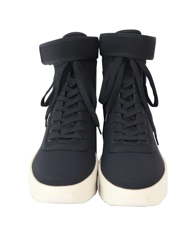 Fear Of God Military Sneakers in Black Nylon in black, photo 2 of 6 from ShopSimon