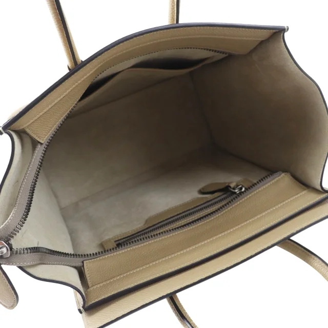 Celine Micro Drummed Calfskin Luggage Tote in neutral|white Calfskin from Her-Age, photo 4 of 12