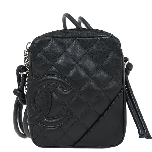 Chanel 2005-2006 Black Calfskin Cambon Ligne Shoulder Bag in Black Calfskin from AMORE Vintage Tokyo