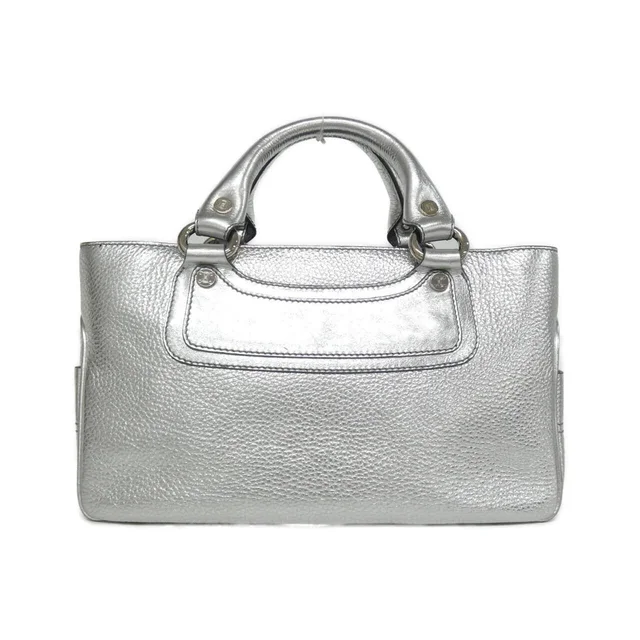 Celine boogie bag in SILVER / SILVER metal fittings metallic leather from KOMEHYO
