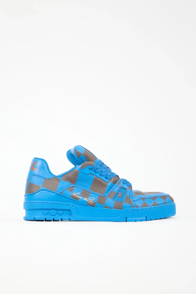 Damier Pop LV Trainer Sneaker in Leather from VSP Consignment
