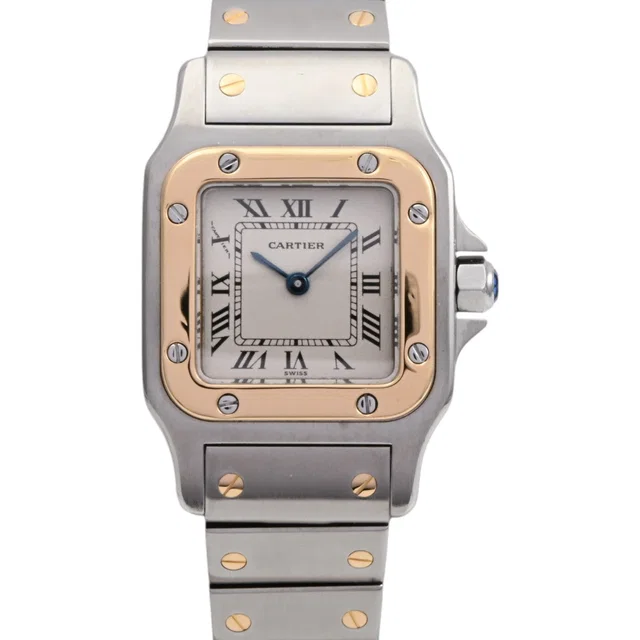 Cartier Santos Galbee SM W20012C4 Quartz Ivory in White from VINTAGE QOO TOKYO