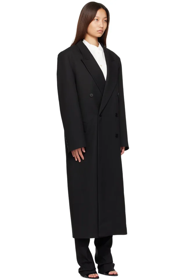 The Frankie Shop Black Jane Long Coat, photo 2 of 4 from SSENSE