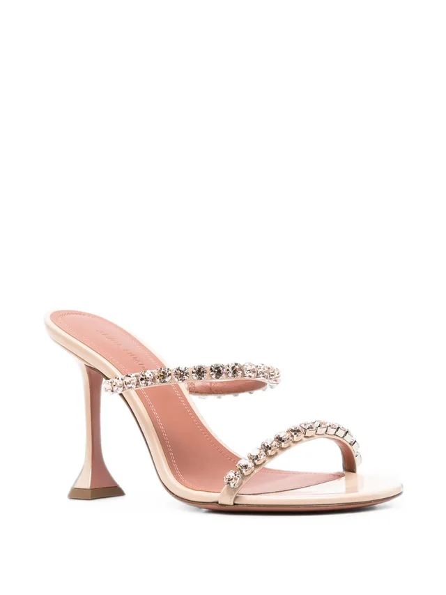 Amina Muaddi Rhinestone-strap high-heeled sandals, photo 2 of 4 from SENSER