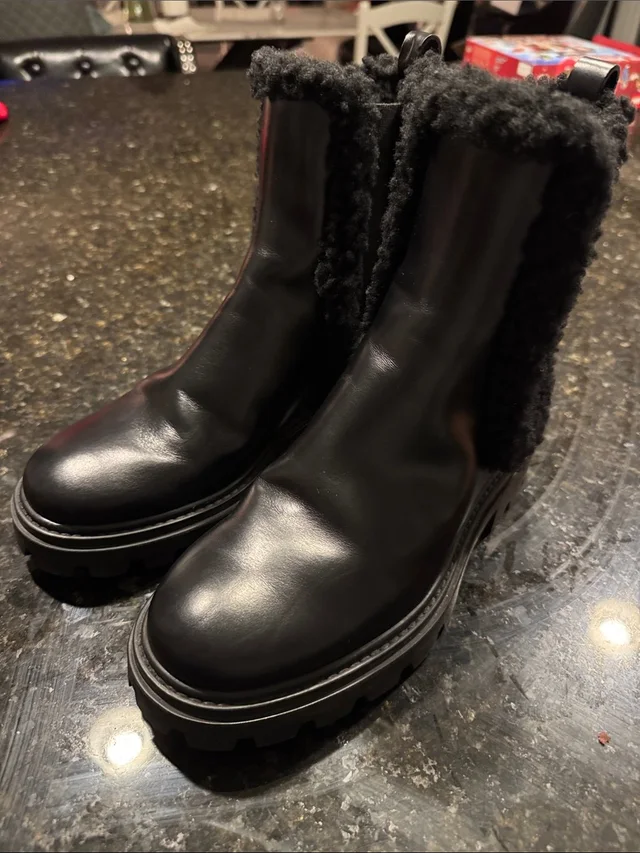 Tod's Shearling-Trim Chelsea Boot - Women in black from Poshmark