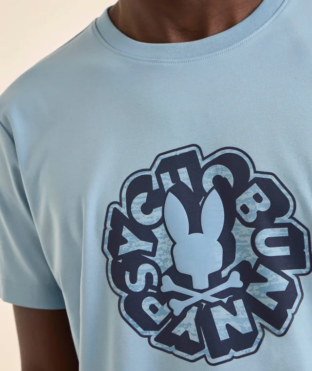 Psycho Bunny Toby Logo Pima Cotton T-Shirt in Blue Cotton & Cotton Blends, photo 4 of 5 from Harry Rosen