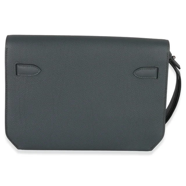 Hermès Bleu Orage Togo Kelly Depeches 25 Phw Gray Leather Handbag in Blue Togo leather from HEWI, photo 2 of 2
