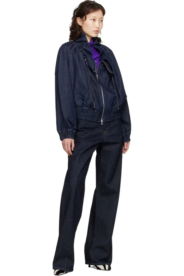 Dries Van Noten Blue Cocoon Denim Jacket, photo 4 of 4 from SSENSE