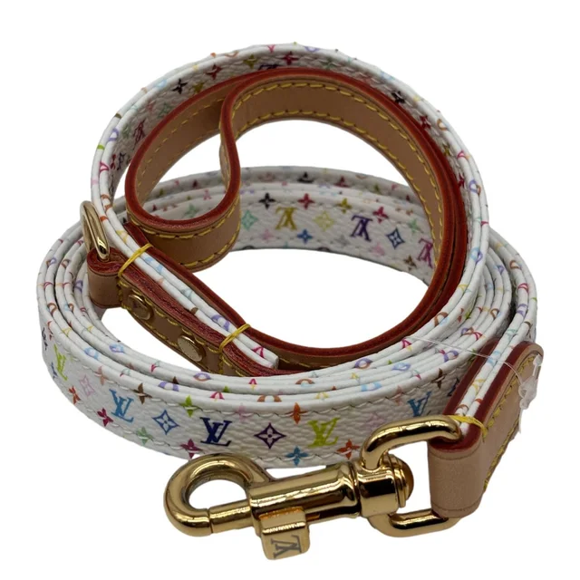 Louis Vuitton x TM MM Monogram Multicolor Canvas Dog Leash White in White Canvas from Dallas Designer Handbags