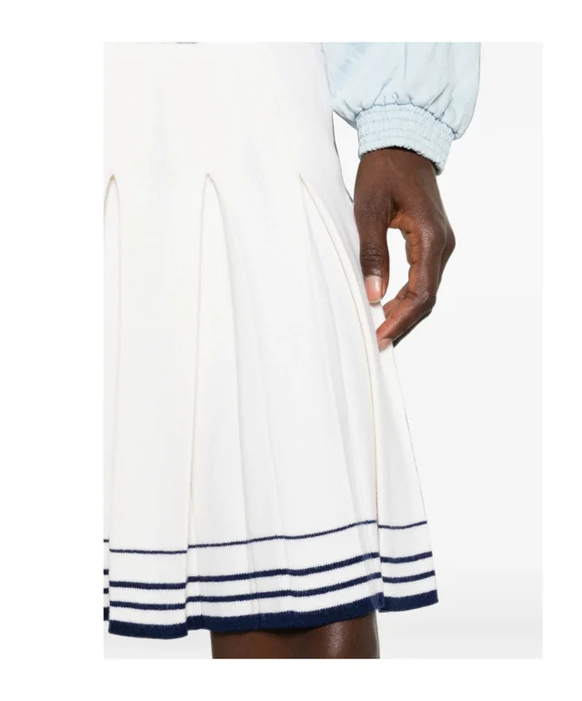 SHUSHU TONG pleated striped-trim mini skirt from SENSER, photo 1 of 1