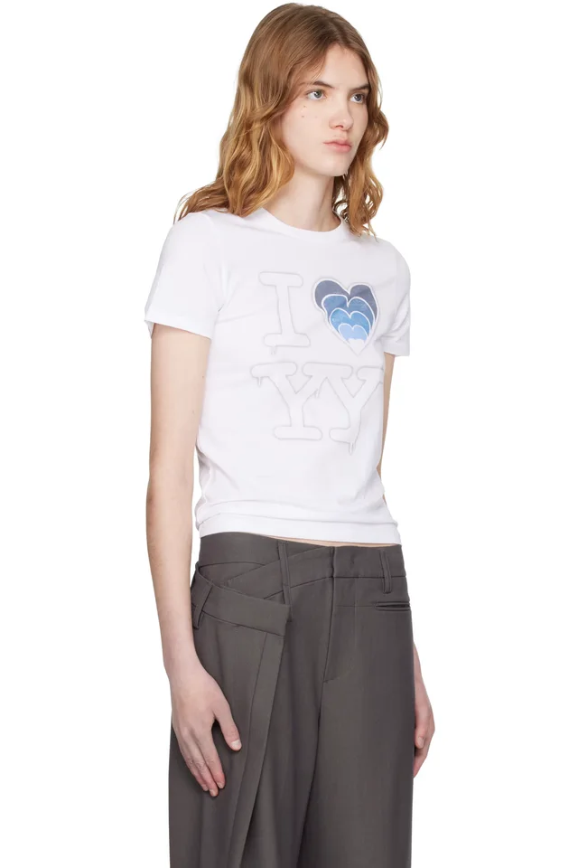 OPEN YY SSENSE Exclusive White 'I LOVE YY' Baby T-shirt, photo 2 of 4 from SSENSE