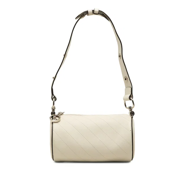 White Gucci Mini Calfskin Blondie Barrel Shoulder Bag in White Calfskin from Designer Revival