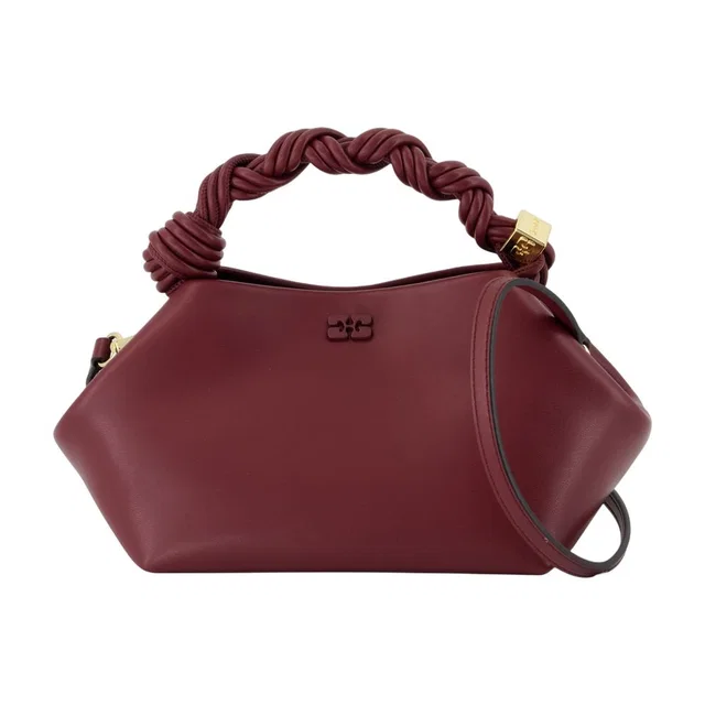 GANNI Bou Shoulder Bag — Burgundy Synthetic in Burgundy Leather from HEWI