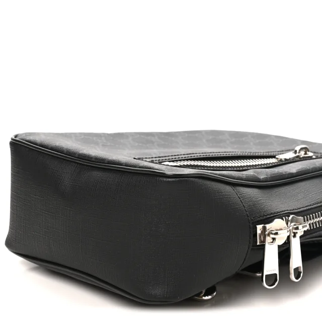 Gucci GG Supreme Monogram Web Belt Bag Black Grey in Black Coated canvas from FASHIONPHILE, photo 10 of 10