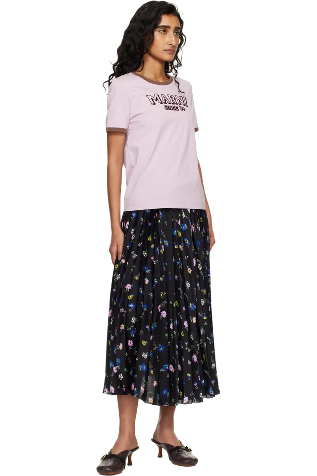 Marni Pink Flock Print Jersey T-shirt, photo 4 of 4 from SSENSE