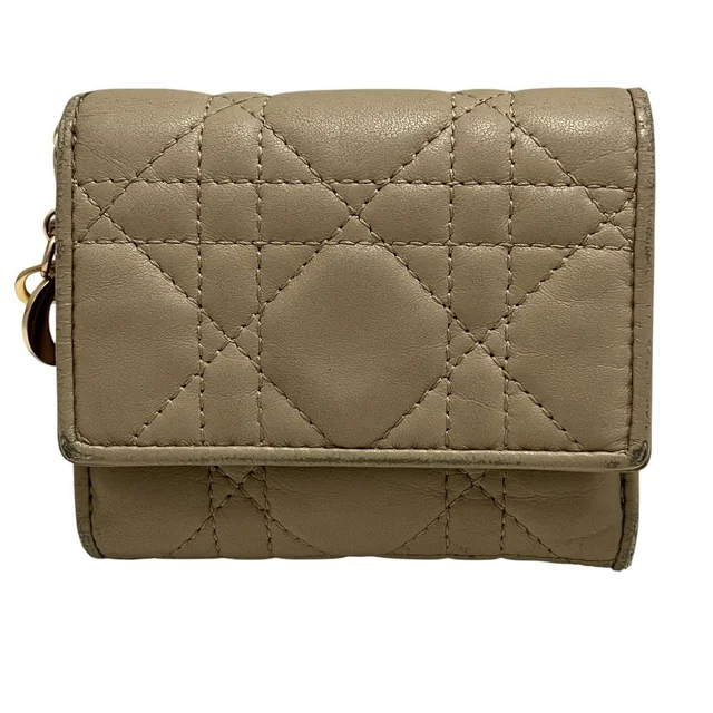 Dior Lotus Wallet Lady Trifold Lambskin in Lambskin from The Reluxe