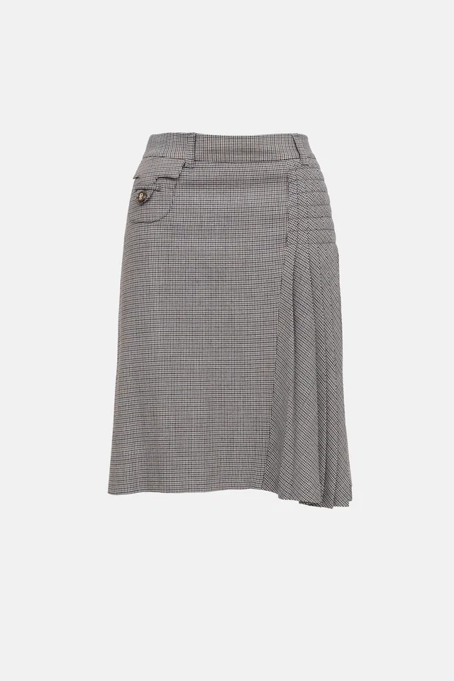 Dolce & Gabbana C. 2000's Houndstooth Midi Skirt from VSP Consignment
