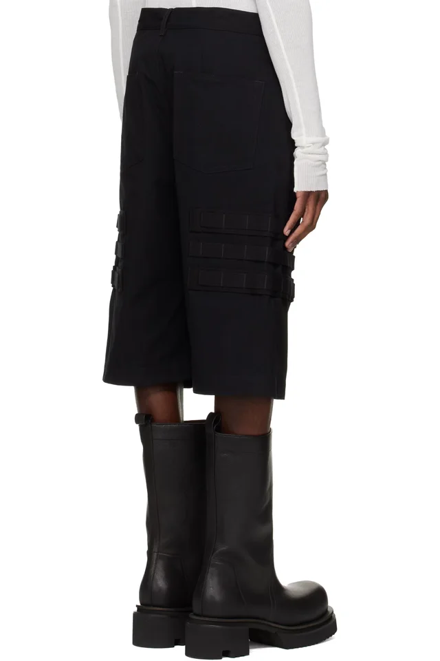 Rick Owens Black Temple Geth Cargo Shorts, photo 3 of 4 from SSENSE